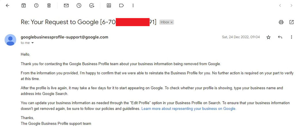 Google My Business suspended 5